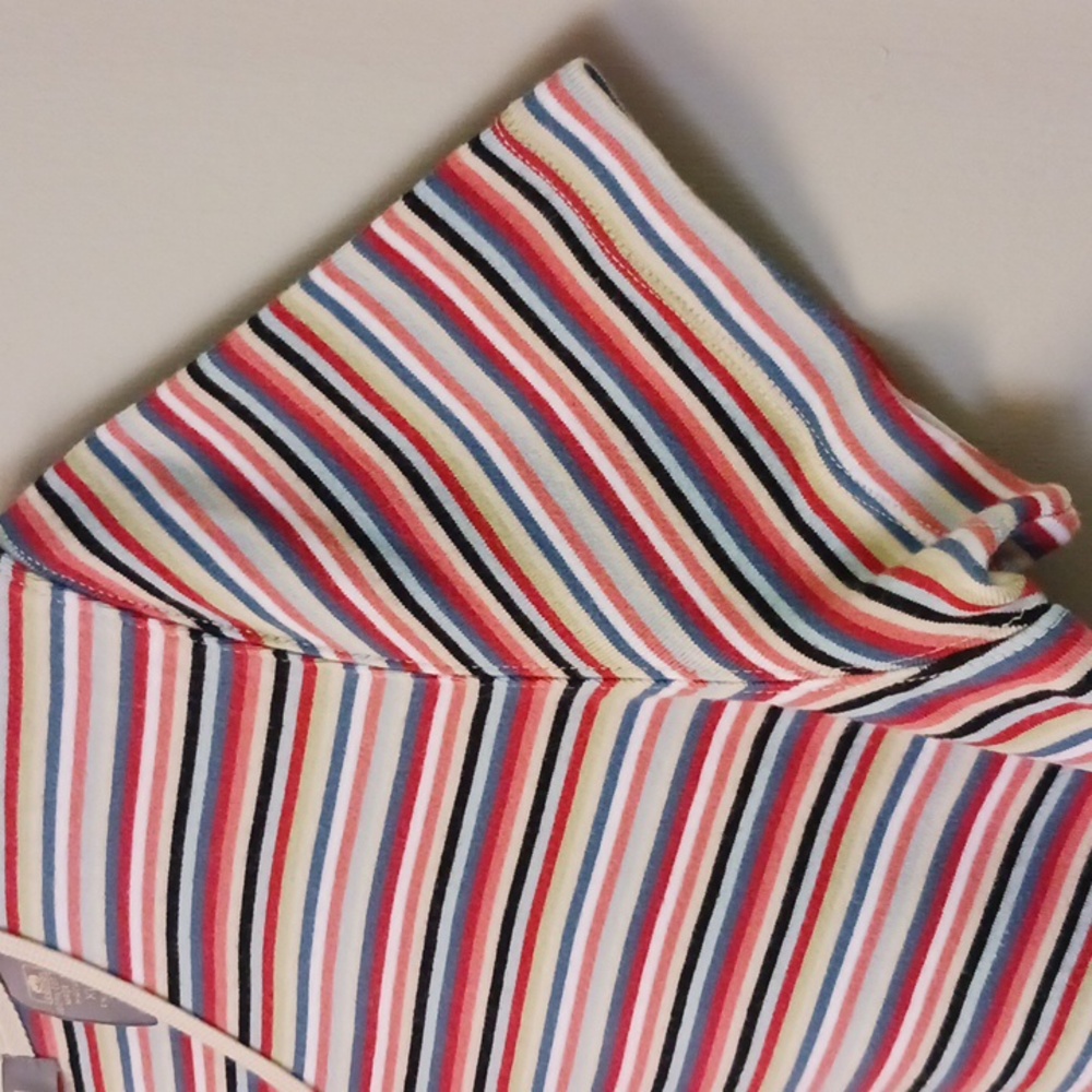 Kate Hill V- Neck Cotton Striped Short Sleeve T-shirt Size XL - Picture 6 of 10